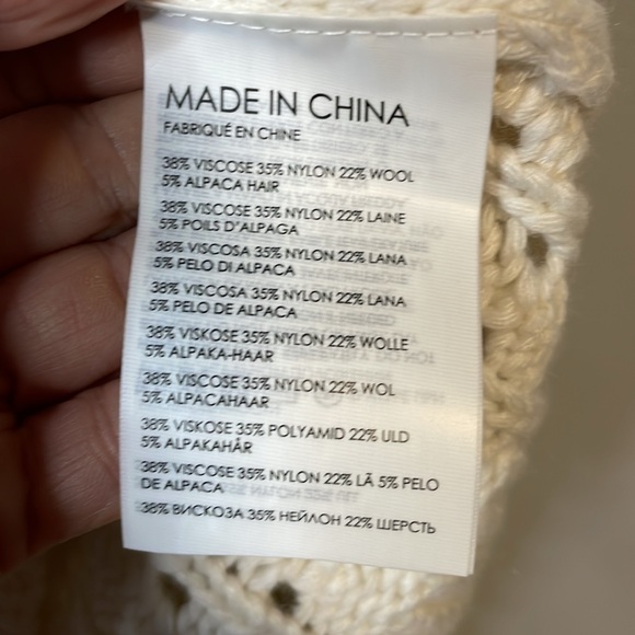 Club Monaco Open Stitch Sweater Chandails Cream Size Small NEW - Picture 8 of 9